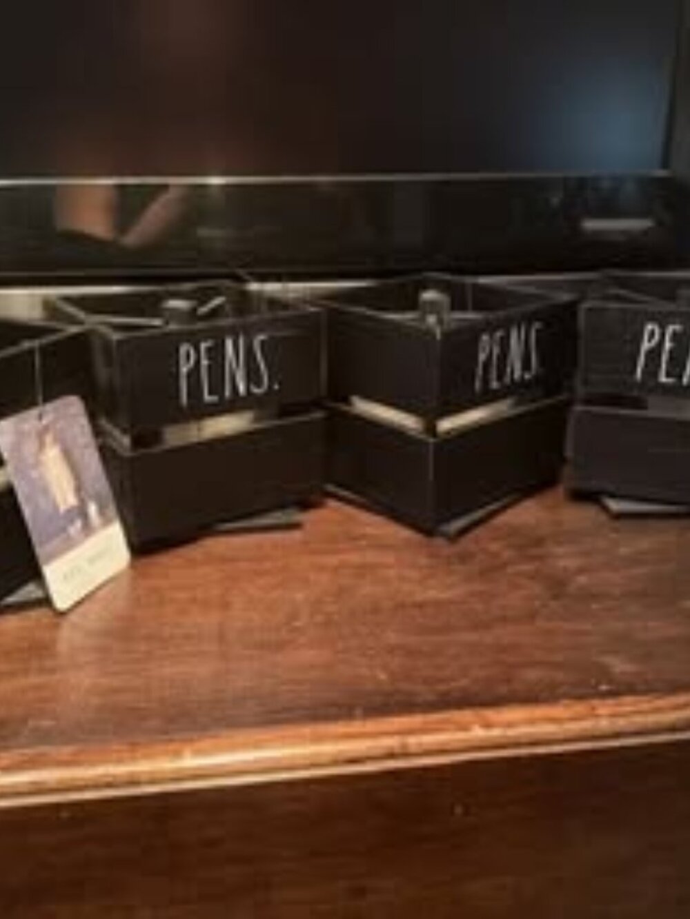 Brand New RAE DUNN Sectioned PENS Holders on Swivel Bases - 2 available.